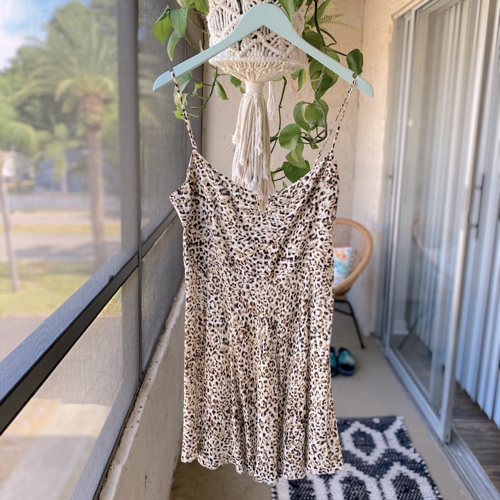 Leopard print mini dress